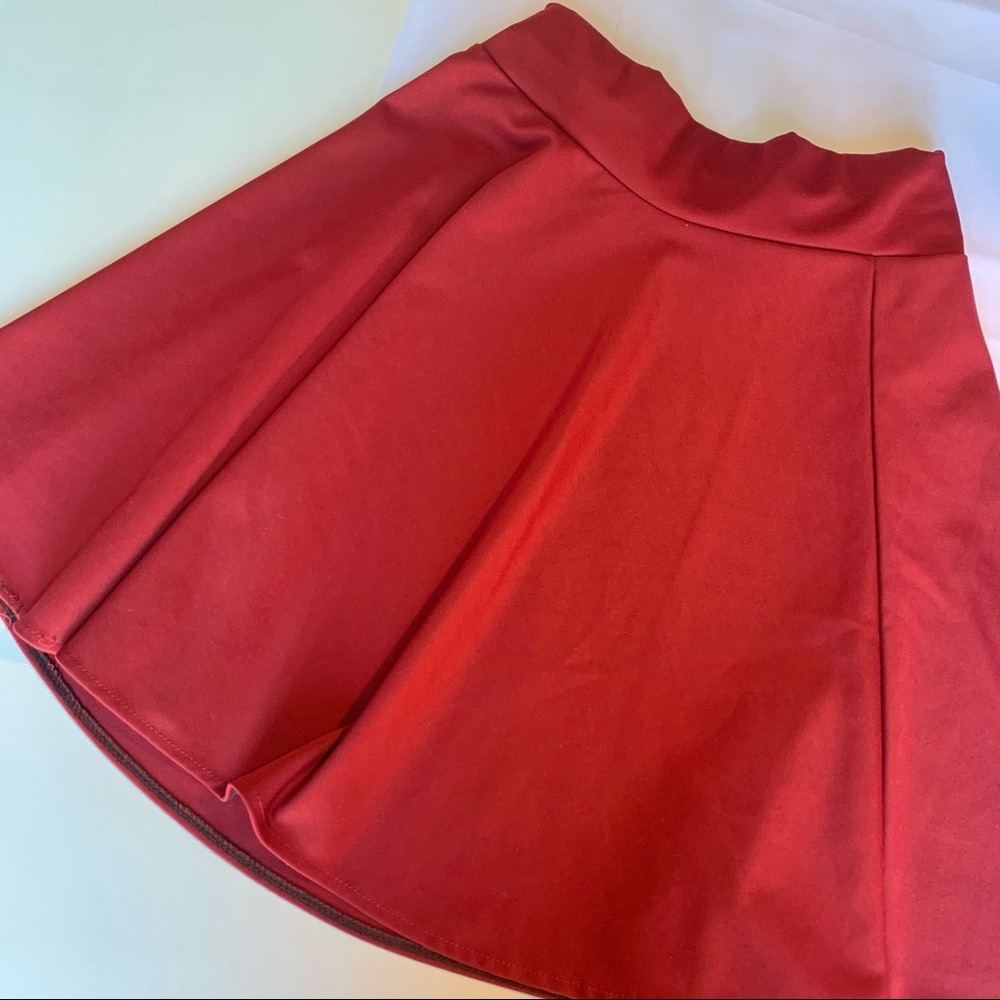 Bright Red Skater Skirt